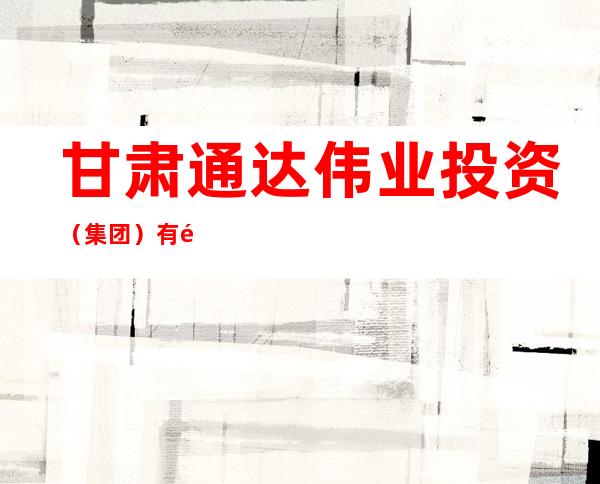 甘肃通达伟业投资（集团）有限公司